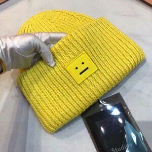 Acne Yellow Knit Beanie